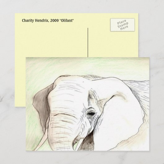Olifant Postkarte (Vorne/Hinten)