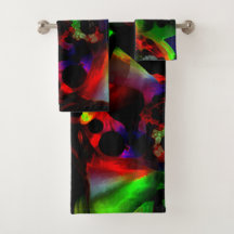 Ölige grüne und rote Flecken mit dunklen Teilen