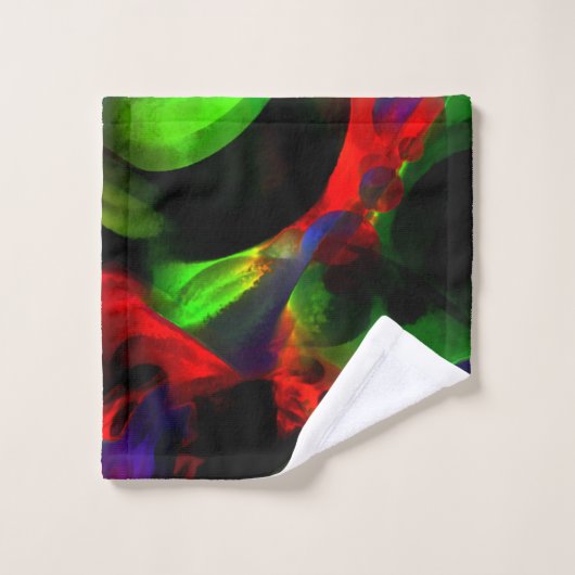 Ölige grüne und rote Flecken mit dunklen Teilen Badhandtuch Set (Waschlappen)