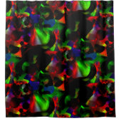 Ölige grüne und rote Flecken mit dunklen Teilen Duschvorhang (Vorderseite)