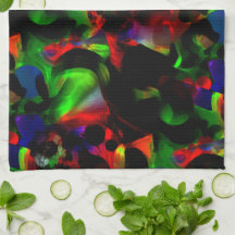 Ölige grüne und rote Flecken mit dunklen Teilen