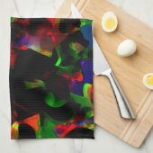 Ölige grüne und rote Flecken mit dunklen Teilen Geschirrtuch (Viertel Falte)