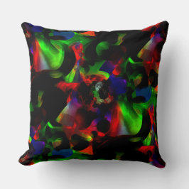 Ölige grüne und rote Flecken mit dunklen Teilen we Kissen