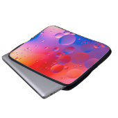 ölige Tropfen in Wasser mit farbigem Hintergrund, Laptopschutzhülle (Vorne Knopf)