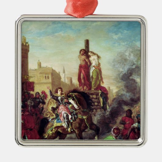 Olinda und Sophronia auf dem Pyre Silbernes Ornament (Vorne)