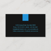 Ölingenieur Modernes Aqua Blue Visitenkarte (Rückseite)