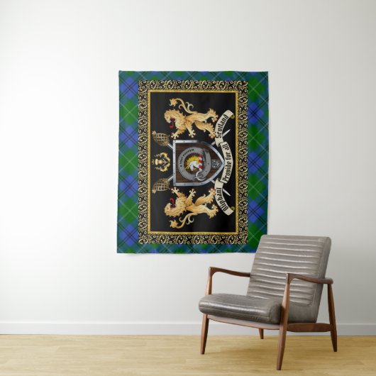 Oliphant Clan Abzeichen & Motto mit Löwen Wandteppich (Beispiel)