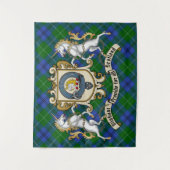 Oliphant Clan Abzeichen & Unicorns w/Tartan Wandteppich (Vorderseite)