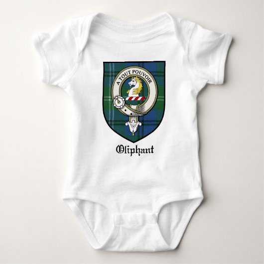 Oliphant Clan-Wappen-AbzeichenTartan Baby Strampler (Vorderseite)