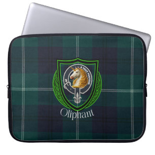 Oliphant schottischer Clan Tartan und Wappen Laptopschutzhülle