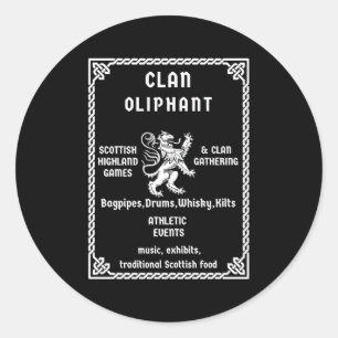 Oliphant Scottish Clan Descendant Runder Aufkleber