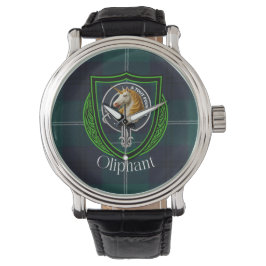 Oliphant Scottish Clan Tartan & Crest Armbanduhr