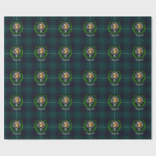Oliphant Scottish Clan Tartan & Crest Geschenkpapier (Flach)