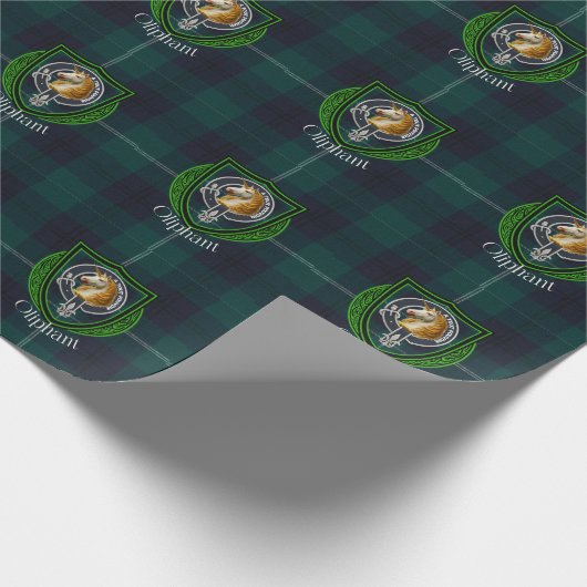Oliphant Scottish Clan Tartan & Crest Geschenkpapier (Ecke)