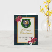 Oliphant Scottish Clan Tartan & Crest Karte (Gelbe Blume)