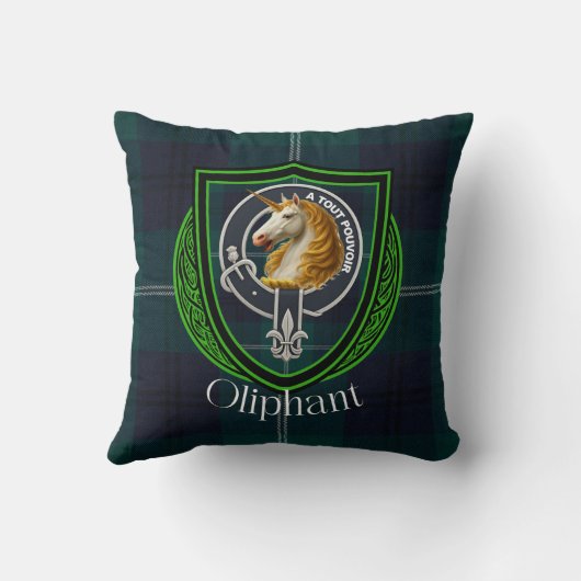 Oliphant Scottish Clan Tartan & Crest Kissen (Rückseite)