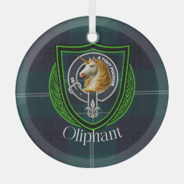 Oliphant Scottish Clan Tartan & Crest Ornament Aus Glas