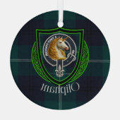 Oliphant Scottish Clan Tartan & Crest Ornament Aus Glas (Rückseite)