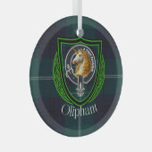 Oliphant Scottish Clan Tartan & Crest Ornament Aus Glas (Vorderseite Rechts)