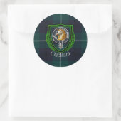 Oliphant Scottish Clan Tartan & Crest Runder Aufkleber (Tasche)