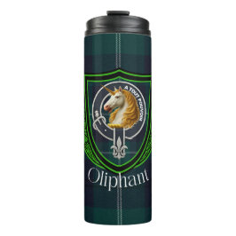 Oliphant Scottish Clan Tartan & Crest Thermosbecher