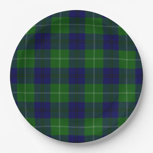 Oliphant tartan blue kariert pappteller (Vorderseite)