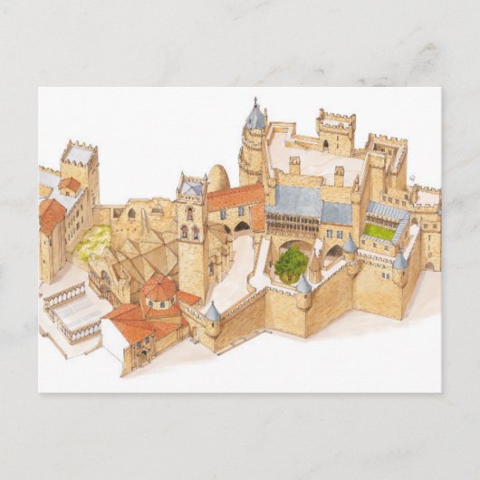 Olite Castle. Navarra Spanien Postkarte (Vorderseite)