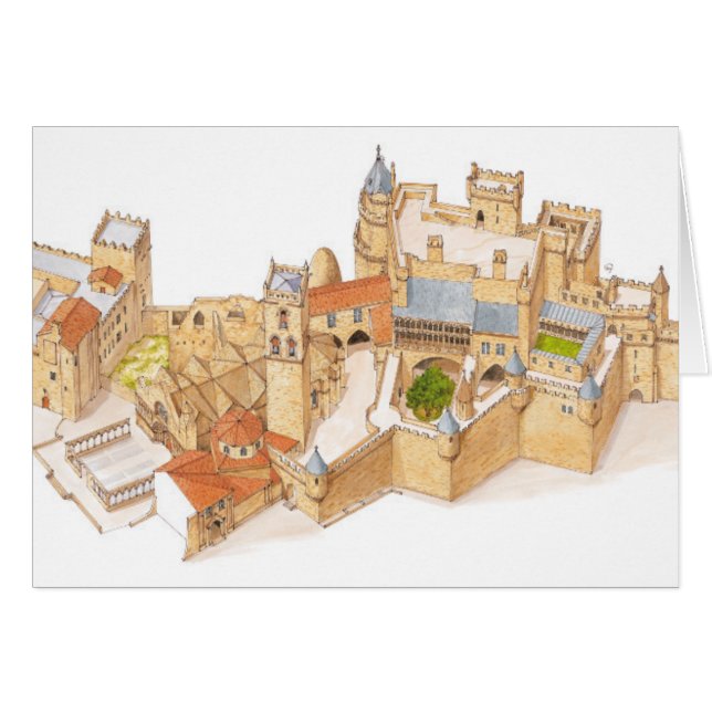 Olite-Schloss. Navarra Spanien (Vorderseite (Horizontal))