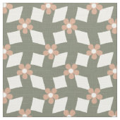 Oliv Abstractes Blumenraster - Polyestergewebe Stoff (Nahaufnahme)