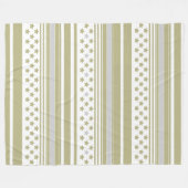 Oliv gestreiftes Muster mit Sternen Fleecedecke (Vorderseite (Horizontal))