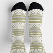 Oliv gestreiftes Muster mit Sternen Socken (Oben)