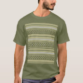 Oliv gestreiftes Muster mit Sternen T-Shirt (Vorderseite)