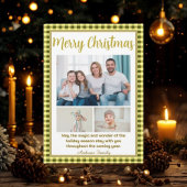 Oliv-Gingham-Kariert 3 Foto Weihnachten