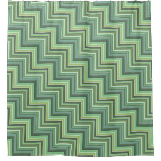 Oliv Green Stripes Pattern Duschvorhang (Vorderseite)