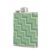 Oliv Green Stripes Pattern Flachmann (Links)