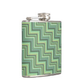 Oliv Green Stripes Pattern Flachmann (Rechts)