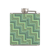 Oliv Green Stripes Pattern Flachmann (Rückseite)