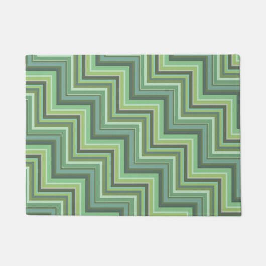 Oliv Green Stripes Pattern Fußmatte (Vorderseite)