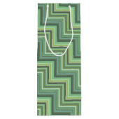 Oliv Green Stripes Pattern Geschenktüte Für Weinflaschen (Rückseite)