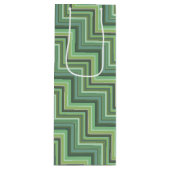 Oliv Green Stripes Pattern Geschenktüte Für Weinflaschen (Vorderseite)
