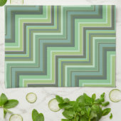 Oliv Green Stripes Pattern Geschirrtuch (Gefaltet)