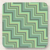 Oliv Green Stripes Pattern Getränkeuntersetzer (Vorderseite)