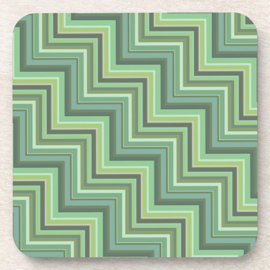 Oliv Green Stripes Pattern Getränkeuntersetzer (Vorderseite)