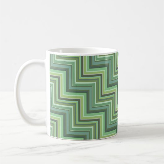 Oliv Green Stripes Pattern Kaffeetasse (Links)