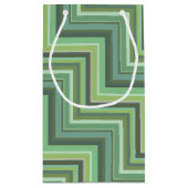 Oliv Green Stripes Pattern Kleine Geschenktüte (Rückseite)