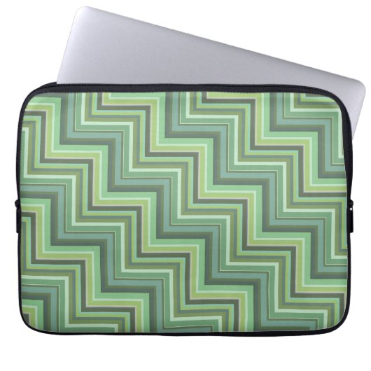 Oliv Green Stripes Pattern Laptopschutzhülle (Vorderseite)