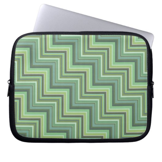 Oliv Green Stripes Pattern Laptopschutzhülle (Vorderseite)