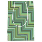Oliv Green Stripes Pattern Mittlere Geschenktüte (Vorderseite)
