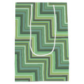 Oliv Green Stripes Pattern Mittlere Geschenktüte (Rückseite)