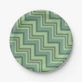Oliv Green Stripes Pattern Pappteller (Vorderseite)